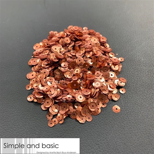 Simple and Basic pailletter/sequins Copper 4-5-6mm 30g